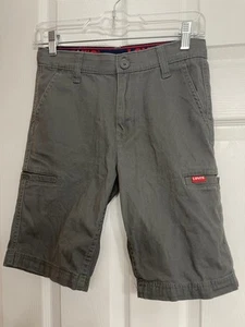 LEVIS Cargo Shorts Boys Size 12 Regular Fit Gray Flat Front Pockets - Picture 1 of 15