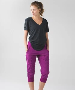 Lululemon In Flux Cropped Pants Women’s 8 Regal Plum Stretch Tapered High Waist - Picture 1 of 7