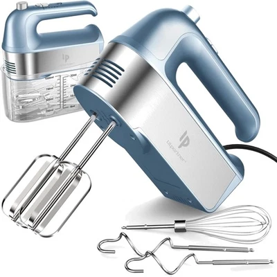 Electric Hand Mixer Stainless Steel 450W 5 Speeds Turbo Whisk Dough Cream - Image 1 of 4