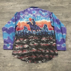 Vintage Wrangler Herren Brushpopper Hemd Lightning Cowboy Schnitt Western 16 1/2 - 34 - Bild 1 von 3