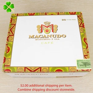 Scatola vuota per sigari in legno Macanudo Hyde Park Cafe 7" x 6" x 2,75" - Foto 1 di 12