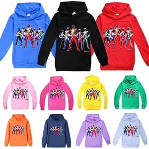 Kids Boys Powers Ranger Hoodie Long Sleeve Sweatshirt Pullover Jumper Xmas Gifts - Picture 1 of 29