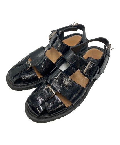 VANS DRIES VAN NOTEN Sandali Gurkha in vernice neri taglia 43