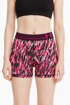 UA Women’s HeatGear  Shorty 3" – Pink/Black/White Pattern – Size XL - Image 1 of 4