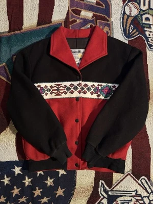 Vintage Pioneer Wear Southwestern Aztec Bomber Jacket - Size Medium M - Image 1 of 2