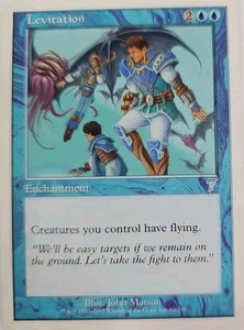 MTG Magic The Gathering Card Levitation Enchantment Blue 7th Edition  - Picture 1 of 2