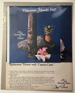 1967 United Air Lines Print Ad ~ Hawaii, Captain Cook ~ Look ~ 13.25" x 10.25" - Picture 1 of 5