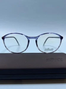 Silhouette 2940 4610 Havanna Smokey Blue SPX Illusion 49-17-135 Case & Cloth Inc - Picture 1 of 9
