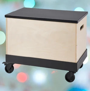 RAVAROR Coffee/side table on castors,birch plywood/black 57x34cm 393.841.77 IKEA