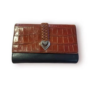 Brighton Croc Embossed Tri-Fold Wallet - Picture 1 of 7