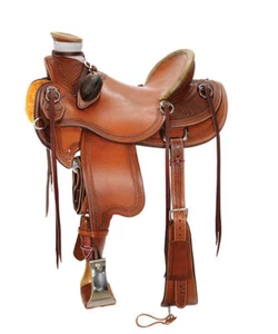 A Fork Premium Western Leather Wade Tree Roping Ranch Horse Saddles 10-18 - Picture 1 of 1