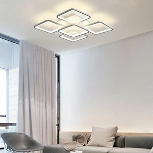 Square Modern Ceiling Light LED Acrylic Chandelier Living Room Lighting Fixture - Picture 1 of 12
