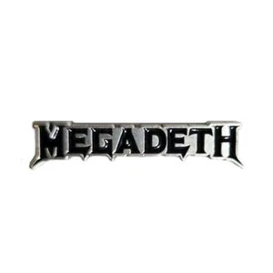 MEGADETH-LOGO METAL PIN BADGE BLACK INK - Picture 1 of 3