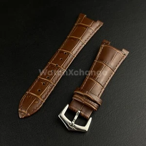 25mm Brown Leather Strap Band For Patek Philippe Nautilus Wrist Watch Clasp - Picture 1 of 5