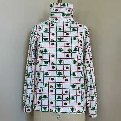 Camisa De Colección Años 80 Vacaciones Cuello Alto Fea Navidad Casa Jason Maxwell Talla S Foto 1 de 4