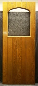 35.5"x89x2.5 Antique Vintage Old SOLID Wood Wooden Oak Door Window Beveled Glass - Picture 1 of 7