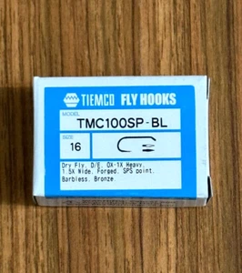 100 Tiemco Dry Fly Hooks, TMC 100SP-BL Size 16, Fly Tying - Picture 1 of 1