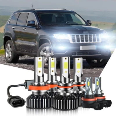 Combo 6x 6000K faros antiniebla LED blancos para Jeep Grand Cherokee 2014-2018 Foto 1 de 4