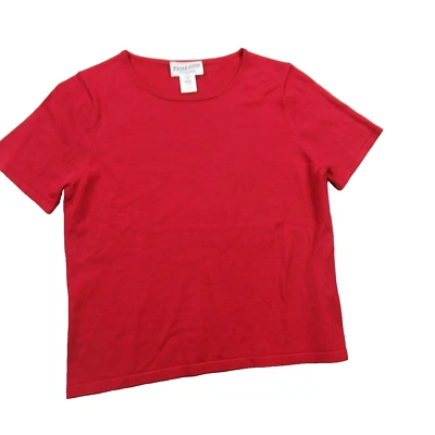 Camisa Pendleton Mujer Pequeña Manga Corta Cuello Redondo Roja Informal Ligera Foto 1 de 4