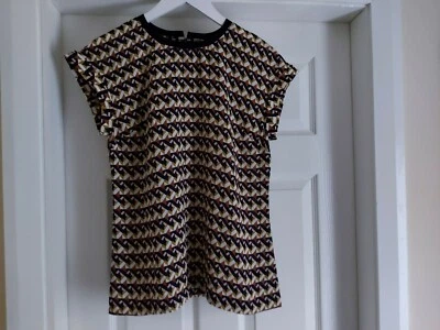 Блузка Farhi от «Nicole Farhi» темно-синий бледно-коричневый крем смесь размер: S, 10 (Великобритания) Eur 36 - Изображение 1 из 4