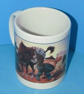 De colección 1996 "Time To Get Crackin'!" Divertida taza de vaquero de Leanin' Tree 4" L@@K - Imagen 1 de 6