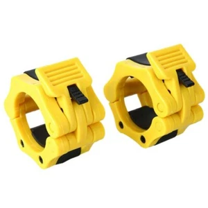 50mm A Pair Lock Jaw Collars Olympic Barbells Muscle Clamp Bar Lockjaw 2''Yellow - Picture 1 of 7