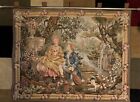 Vintage French Fardin D' Amour By Marc Waymel Wall Hanging Tapestry With Rod.