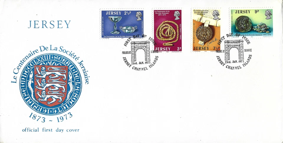 1973 Jersey Centenary of La Societe Jersiaise First Day Cover - Image 1 of 1