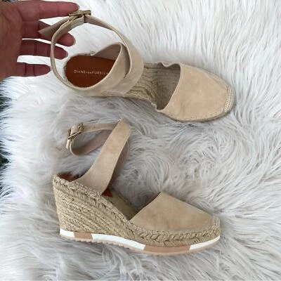 Эспадрильи на танкетке из мягкой замши DIANE von FURSTENBERG Palermo ремешок на лодыжке 8 - Изображение 1 из 4