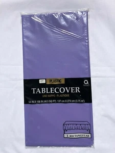 Amscan 54" x 108" Tablecloth Rectangular, Plastic Table Cover, Lavender - Picture 1 of 2