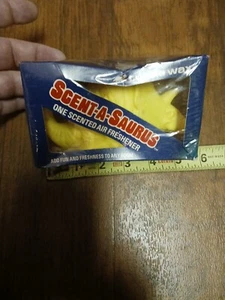 Vintage 1988 Sent-a- saurus Wax Air Freshener Yellow Triceratops ( Box Damage) - Picture 1 of 9