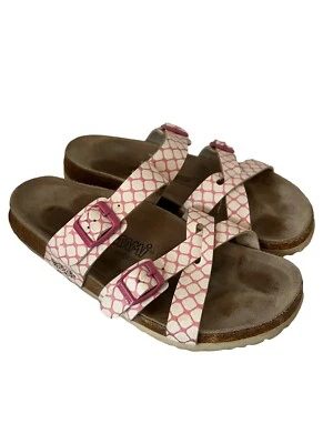 Birkenstock TATAMI Womens Shoes White Pink Criss Cross Sandals Slides 265 L10 M8 - Image 1 of 4