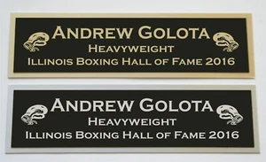 Andrew Golota nameplate signed boxing gloves trunks photo or case  - Picture 1 of 2