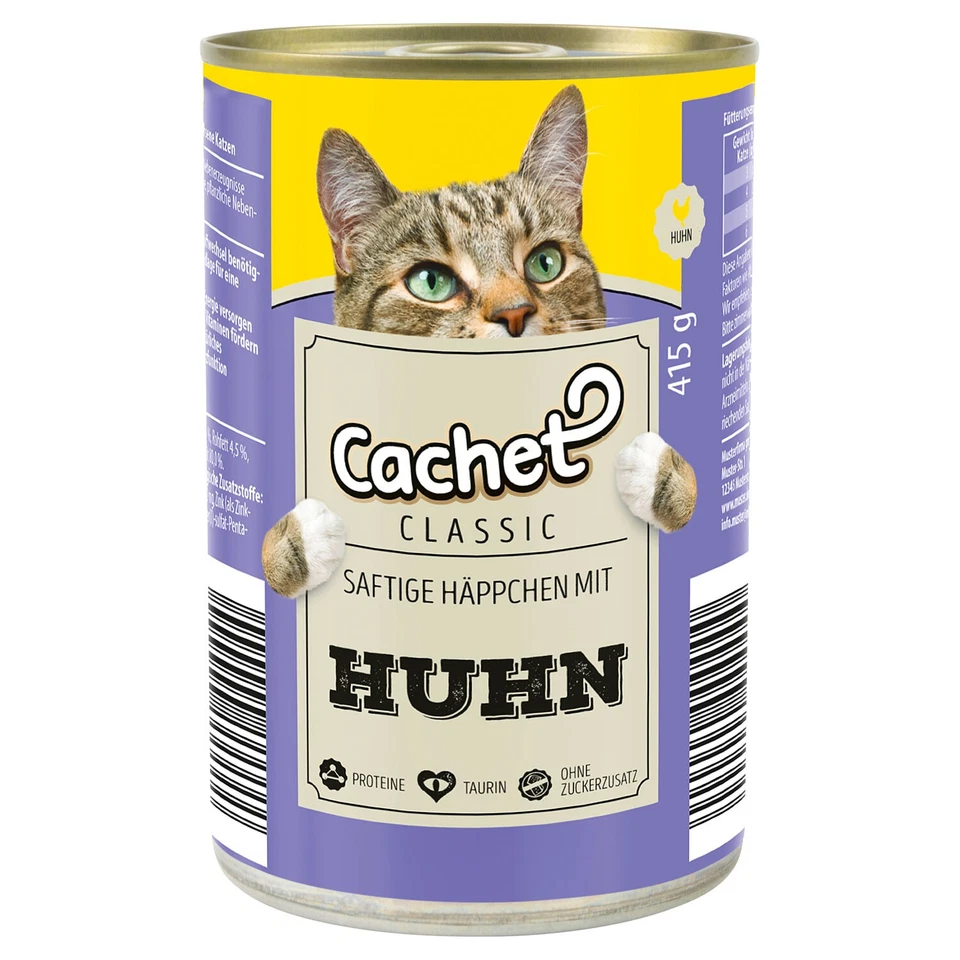 50x Katzenfutter CACHET Katzen Nassfutter Dose 400g (1,88/kg) günstig - Bild 1 von 1
