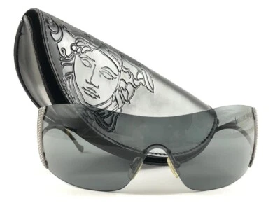 VINTAGE GIANNI VERSACE MOD 2034 RIMLESS SHIELD SUNGLASSES 1990'S MADE IN ITALY - Image 1 of 4