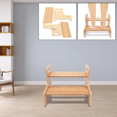 High Beds Bed Steps For Elderly/ Child Two Step Stool Stair Ladder Bath Benches - Image 1 of 4