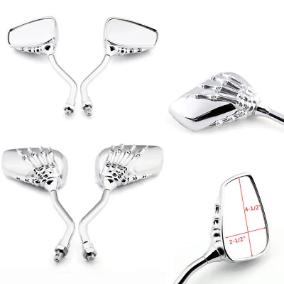 Espejos retrovisores manuales calavera esqueleto cromo para motocicleta Honda Rebel 250 Rebel 500 2008 Foto 1 de 4