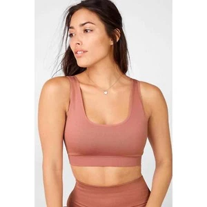 NWT Fabletics Luciana Pink Seamless Ribbed Scoop Neck Sports Bra Size S - Picture 1 of 3