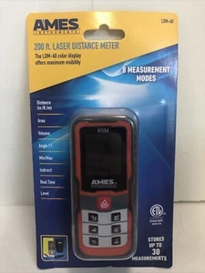 AMES LDM-60 200 ft Laser Distance Meter Color Display 8 Measurement Modes NEW - Picture 1 of 2