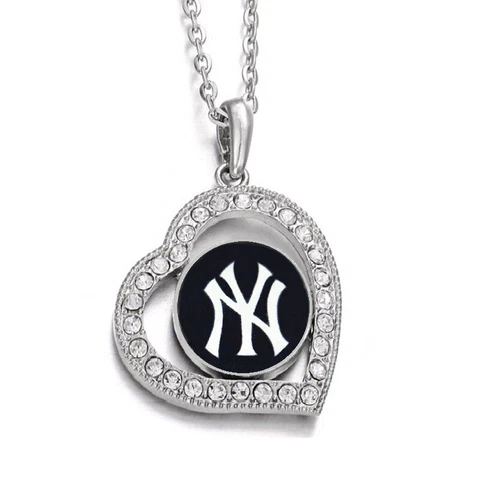 New York Yankees Womens Sterling Silver Infinity Heart Necklace With Pendant D19 Cover