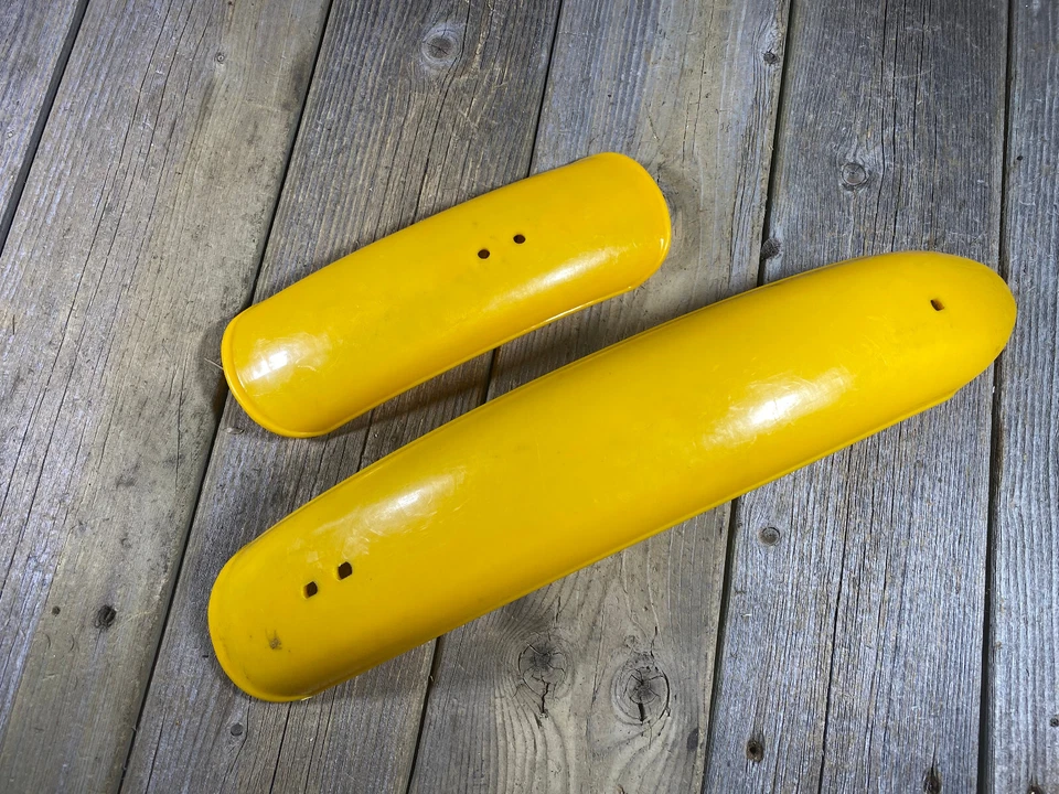 .OLD SCHOOL BMX MX BICICLETA MOTOCROSS MX BICICLETA AMARILLO PLÁSTICO GUARDABARROS NOS Foto 1 de 4