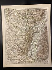 antike historische Landkarte: Elsass - Lothringen ca.1900
