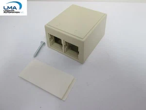 2X AVAYA M1025SMB-B-246 WALL MOUNT JACK IVORY RJ45 8-PIN DOUBLE LINE PLUG **NEW - Picture 1 of 3