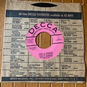 JUST A GIGOLO PROMO JAYE P. MORGAN VINYL 45 RECORD 7" LIFE IS BOWL OF CHERRIES ! - Picture 1 of 6