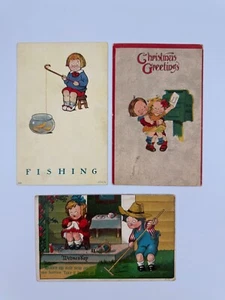 Lot of 3 Antique Postcards-Active Children - Picture 1 of 6