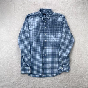Johnnie O Shirt Mens Large Blue Check Gingham Performance Long Sleeve Button - Picture 1 of 9