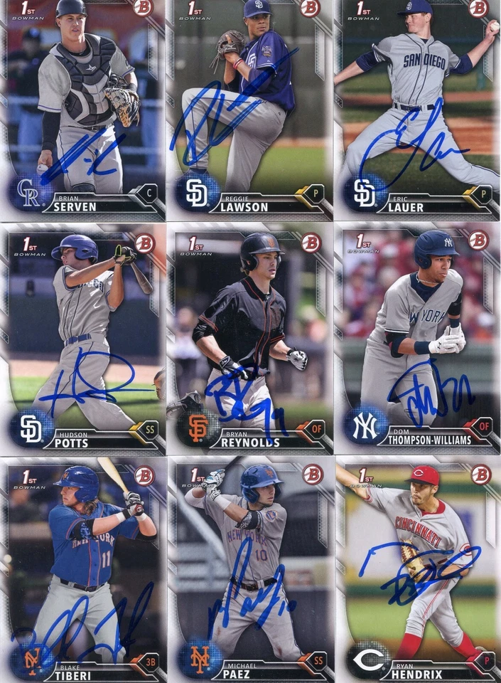 REGGIE LAWSON SIGNED 2016 BOWMAN DRAFT PROSPECT ROOKIE CARD AUTO - Image 1 of 1