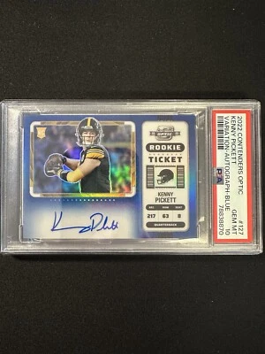 2022 Contenders Optic Kenny Pickett Variation Auto Blue Prizm /25 PSA 10  - Image 1 of 2