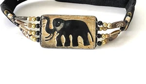 Vintage African Tribal Belt With Horn Buckle And Beads Adjustable - Picture 1 of 12