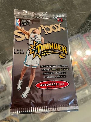 1998-99 SKYBOX THUNDER RETAIL UNOPENED PACK 8 CARDS AUTOGRAPHICS - Image 1 of 2